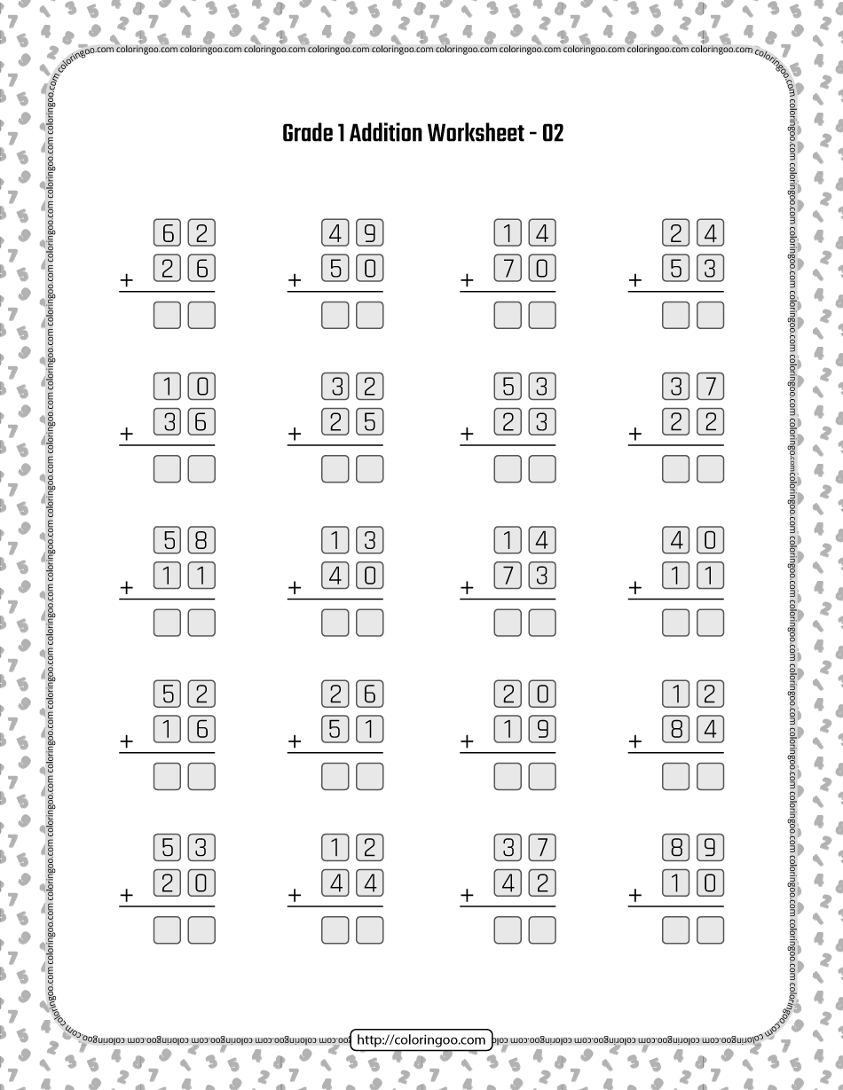 printable grade 1 addition worksheet 02