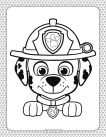 printable paw patrol marshall head coloring page