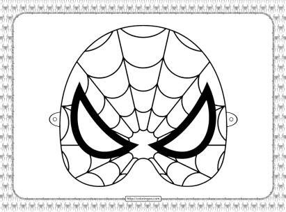 printable spiderman mask coloring sheet