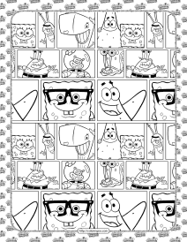 printable spongebob and friends coloring sheet