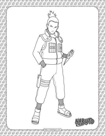 shikamaru nara coloring page