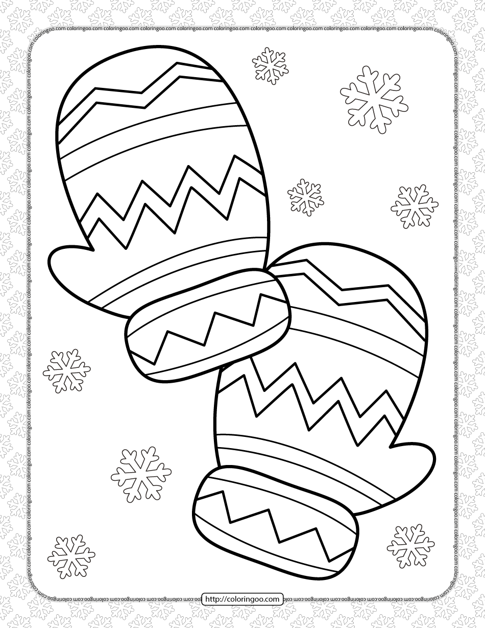 Snow Cloves Coloring Page for Kids
