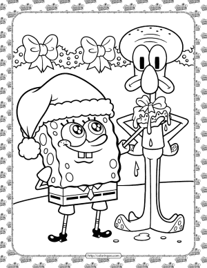 spongebob and squidward coloring page