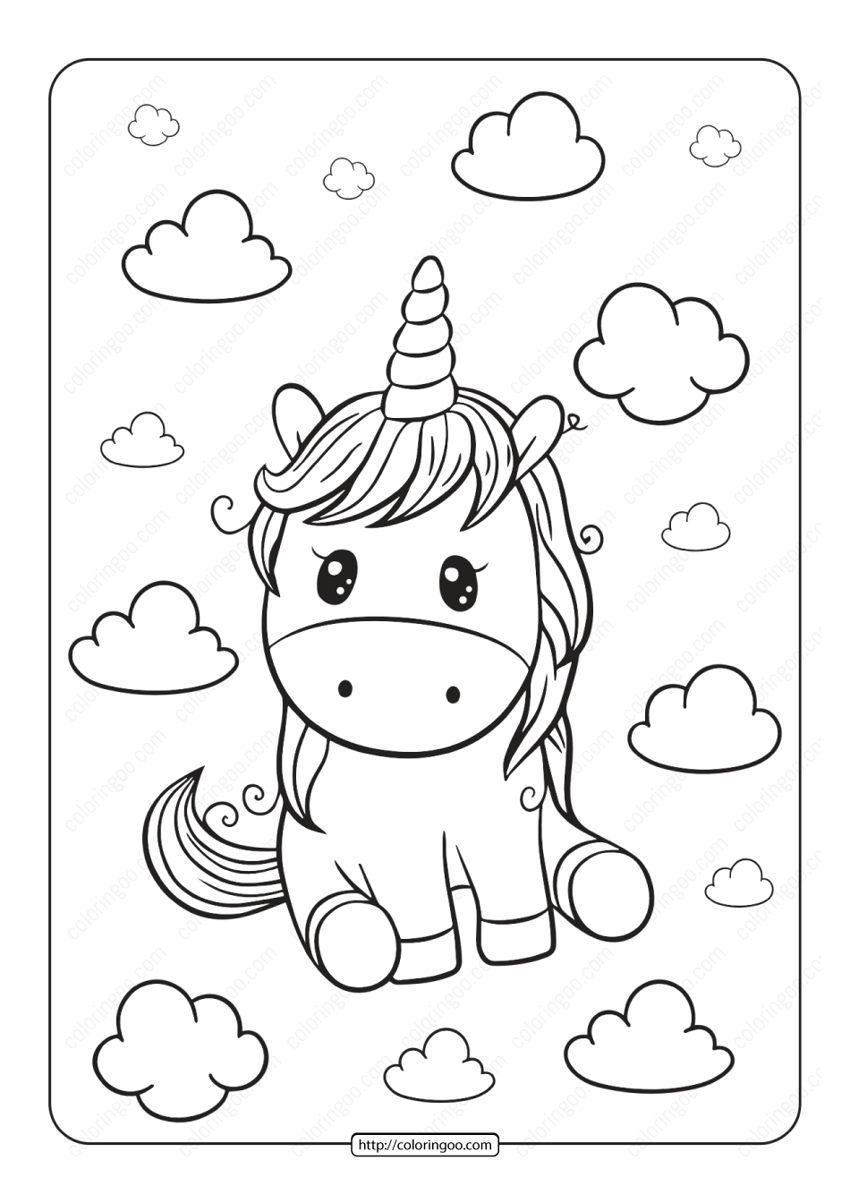 unicorn coloring pages 2