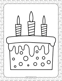 birthday cake pdf coloring page