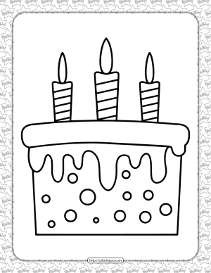 Birthday Cake Pdf Coloring Page