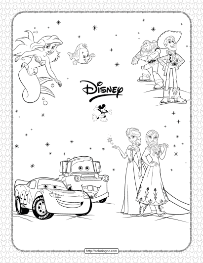 disney characters coloring sheet