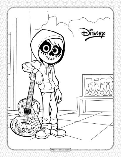 disney coco pdf coloring pages