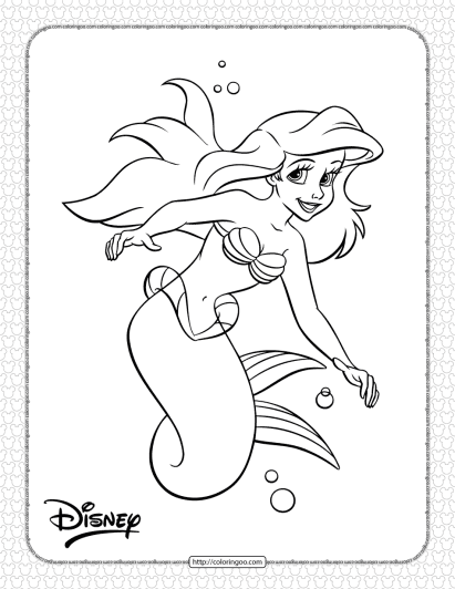 disney princess ariel coloring page