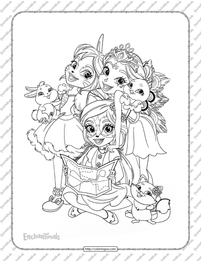 enchantimals characters coloring page