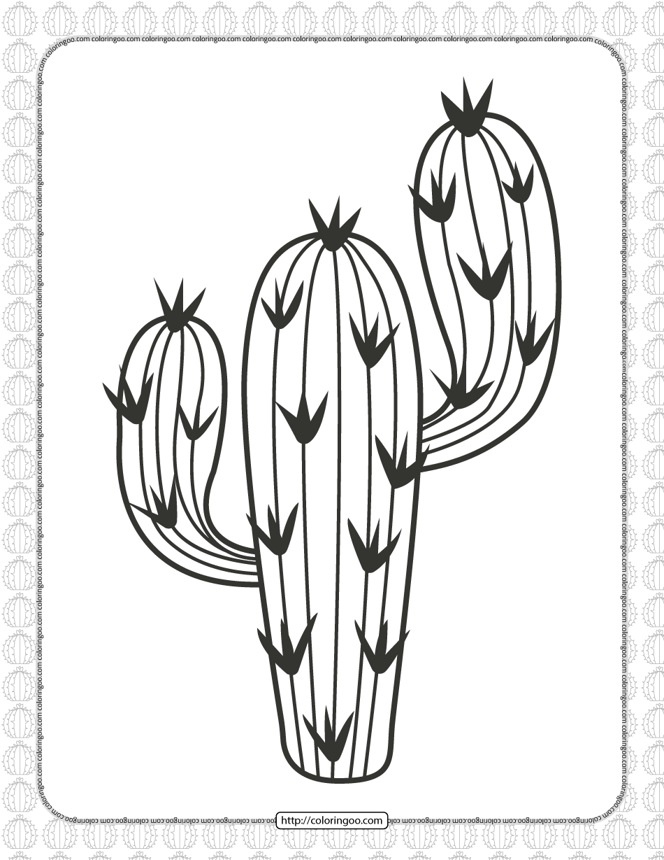 Free Printable Cactus Pdf Coloring Page
