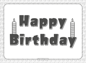 Happy Birthday Text Pdf Coloring Page