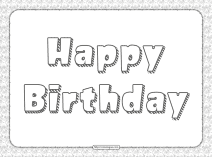 happy birthday text pdf coloring pages