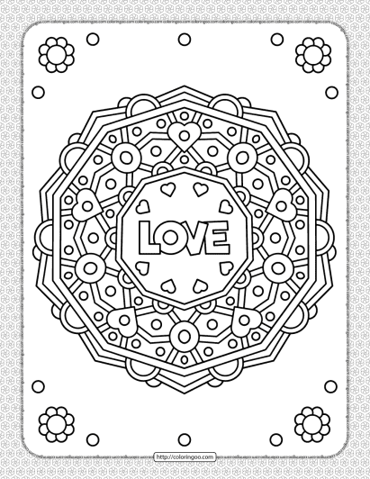 love wreath pdf coloring sheet