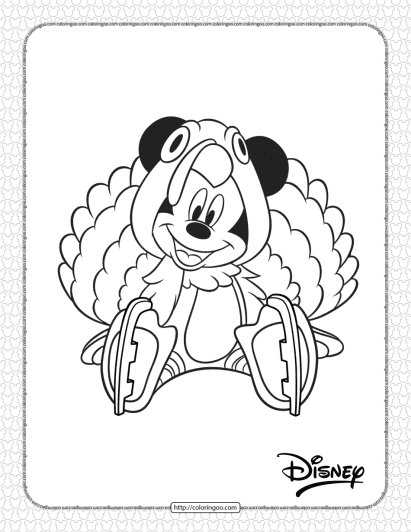 mickey mouse thanksgiving coloring page