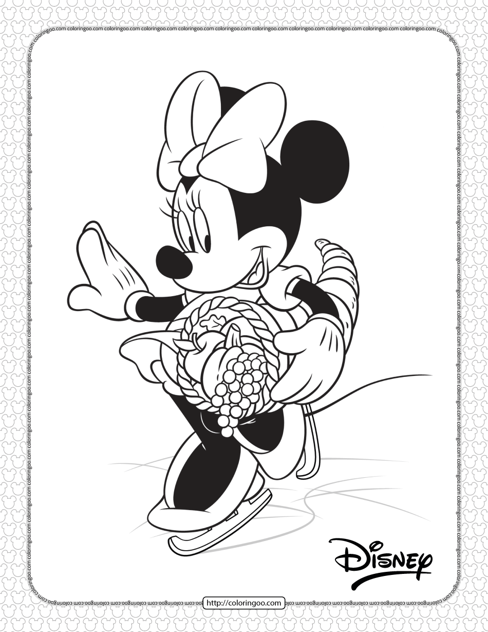 minnie mouse thanksgiving coloring page