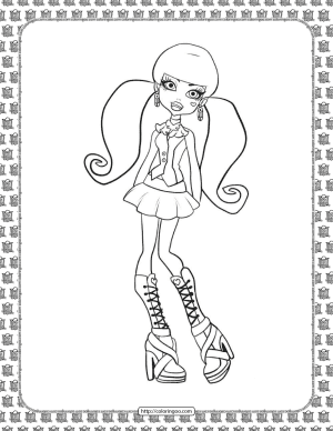 monster high draculaura coloring page
