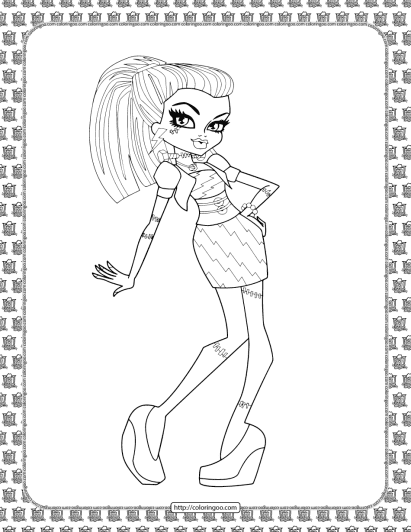 monster high frankie stein coloring page