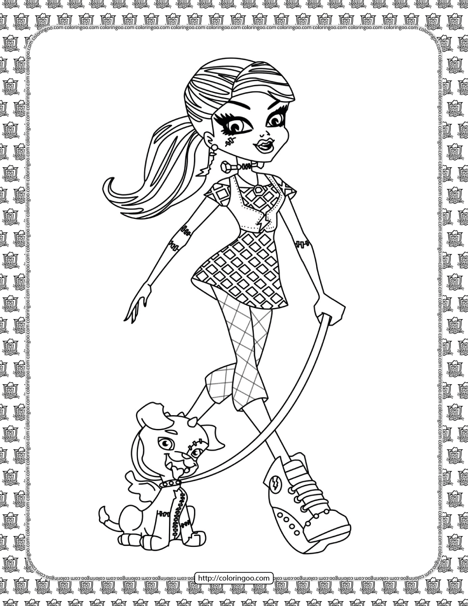 monster high frankie stein coloring sheet