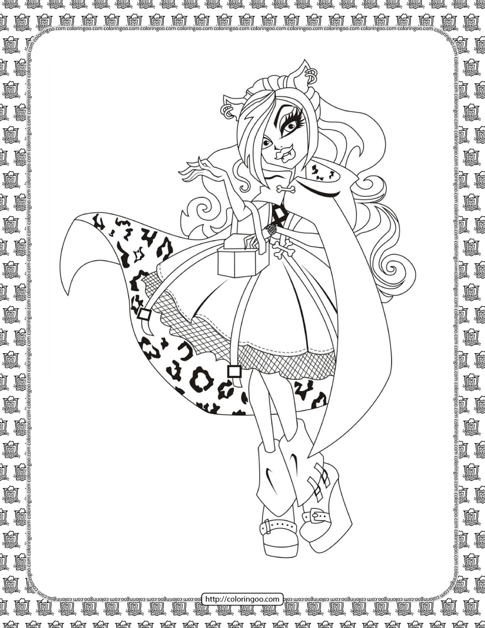 monster high toralei stripe coloring page