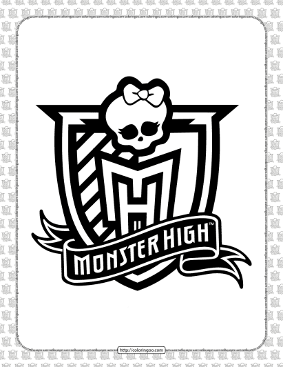 monster high white and black logo outline