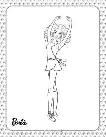 printable ballerina barbie coloring sheet