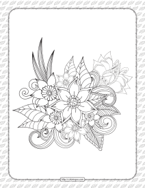 printable cute flowers coloring sheet