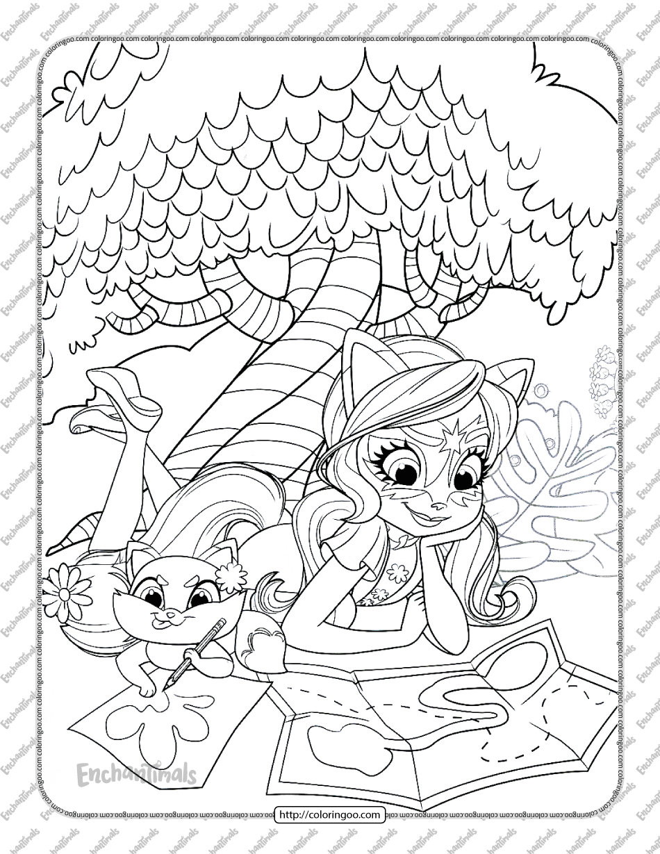 printable enchantimals felicity fox coloring page