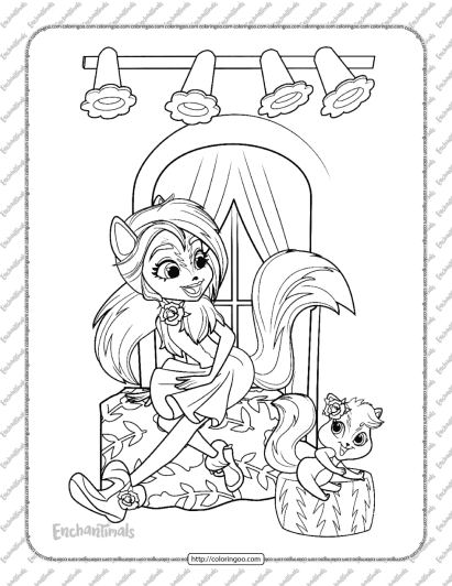 printable enchantimals sage skunk coloring pages