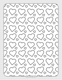 printable hearts coloring page