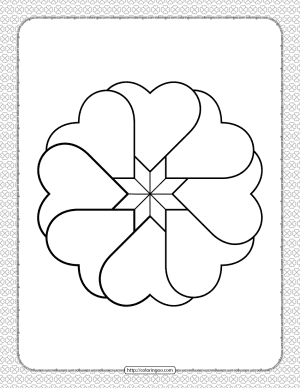 Valentine's Day Hearts Circle Coloring Page