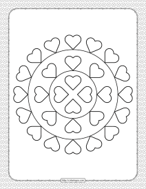 valentines day hearts coloring page