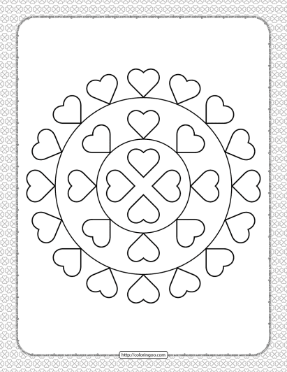 valentines day hearts coloring page