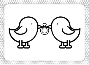 Valentine's Day Wedding Ring Coloring Page