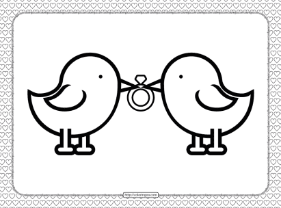 valentines day wedding ring coloring page