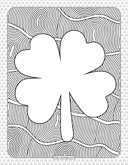 free printable shamrock coloring page