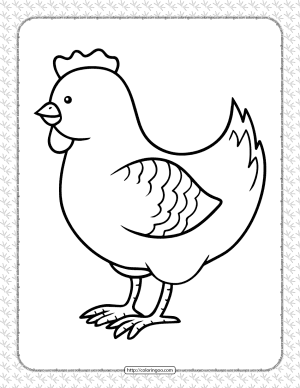 Printable Cartoon Chicken Coloring Book