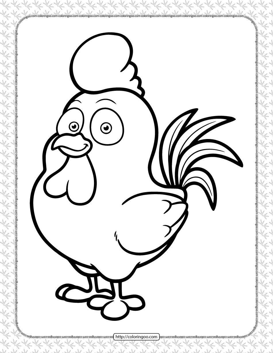 printable cute hen coloring page