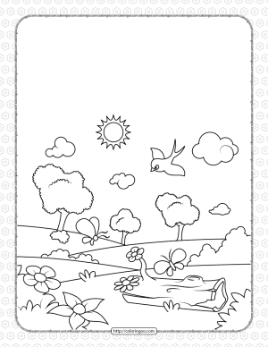 Printable Spring Time Pdf Coloring Pages