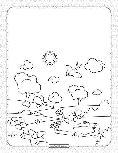 printable spring time pdf coloring pages