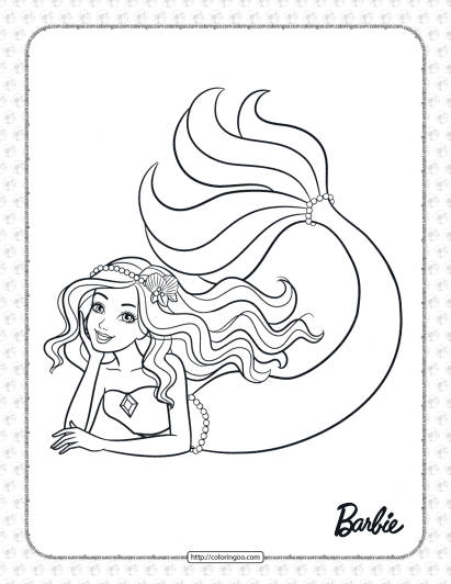 Decorate The Mermaid Tail Barbie Coloring Page