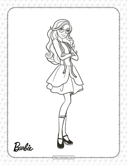 printable barbie fashion designer coloring page