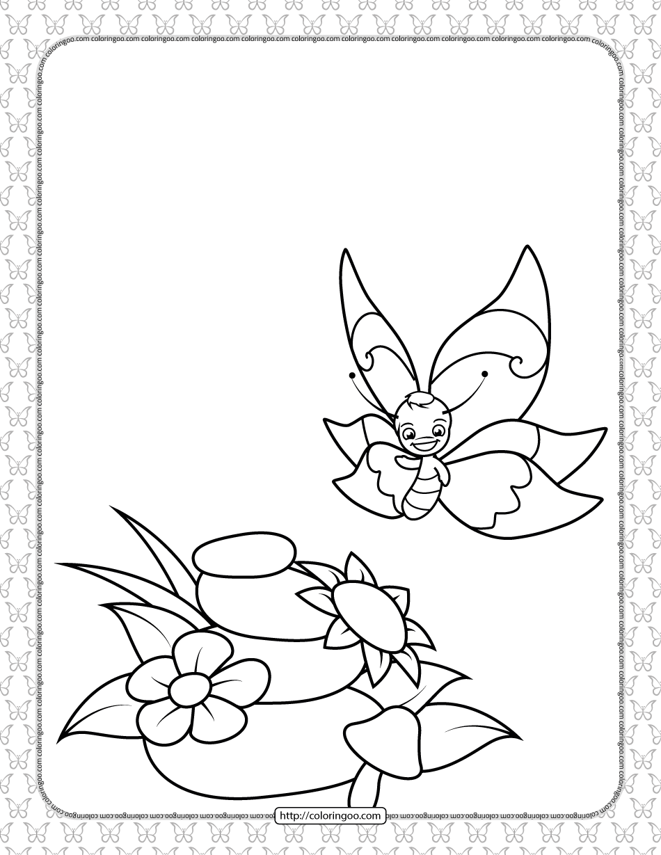 Printable Butterfly Pdf Coloring Pages 02
