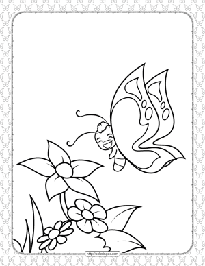 Printable Butterfly Pdf Coloring Pages 03