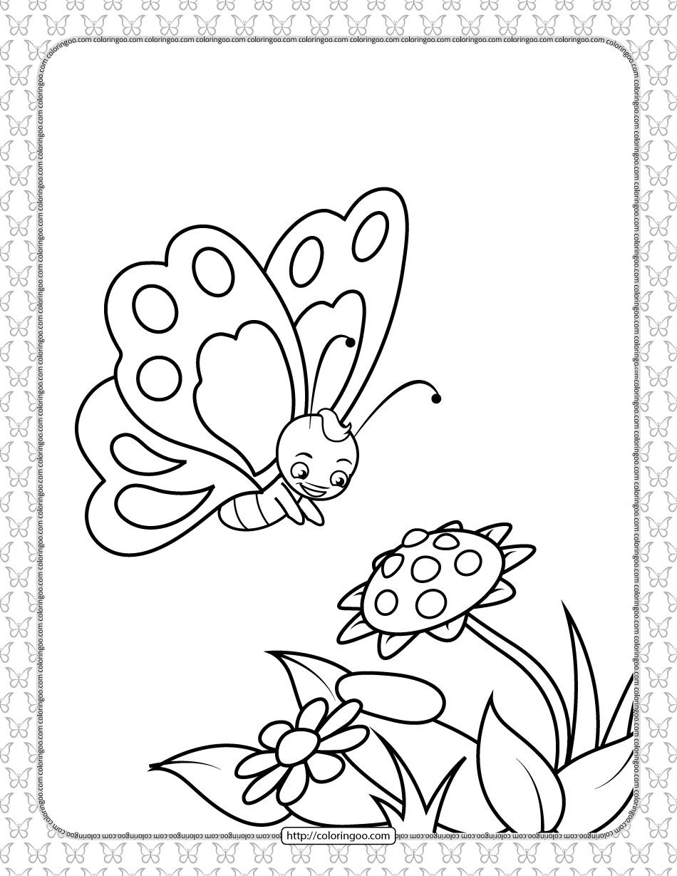 printable butterfly pdf coloring pages 04