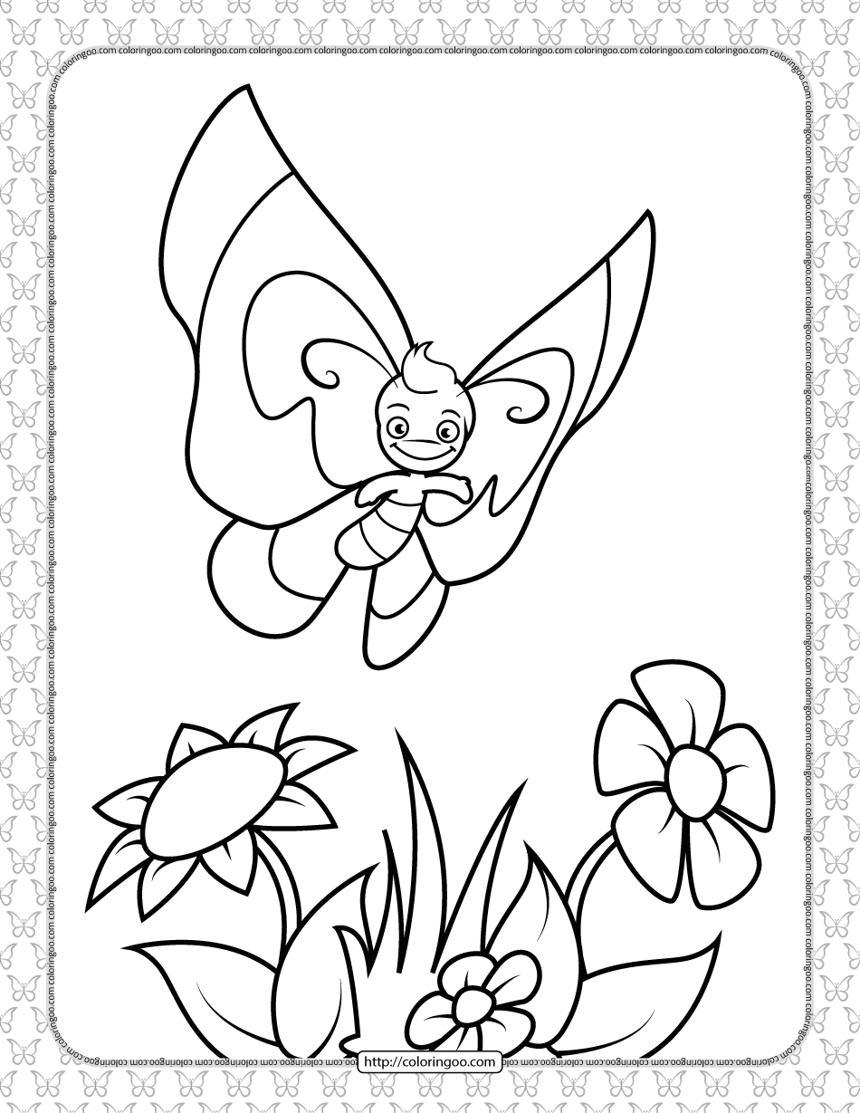printable butterfly pdf coloring pages 06