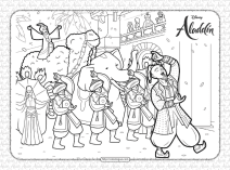 printable disney aladdin and genie coloring page