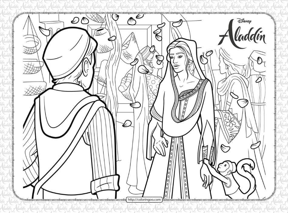 printable disney aladdin coloring pages