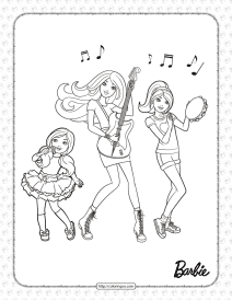 Printable Enjoy with Barbie Coloring Page