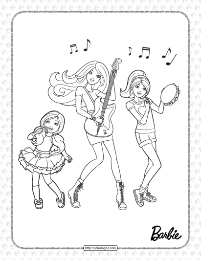 printable enjoy with barbie coloring page